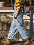 Loose-Fitting Solid Color Overalls