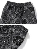 Loose-Fitting Paisley Print Sports Shorts