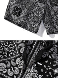 Loose-Fitting Paisley Print Sports Shorts