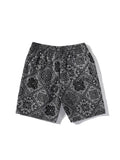 Loose-Fitting Paisley Print Sports Shorts