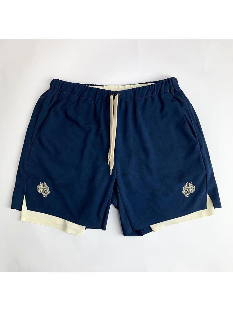 CAUSAL DOUBLE-DECK TRAINING SHORTS
