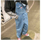 Baggy High Quality Wide-leg Denim Cotton Blue Overalls