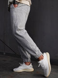 Solid Color All Matched Tie Feet Loose Fitting Jogger